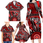 Personalised Bombers NAIDOC Week 2024 Family Matching Long Sleeve Bodycon Dress and Hawaiian Shirt Aussie Aboriginal Art