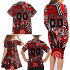 Personalised Bombers NAIDOC Week 2024 Family Matching Long Sleeve Bodycon Dress and Hawaiian Shirt Aussie Aboriginal Art