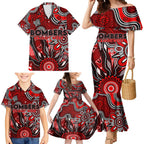 Personalised Bombers NAIDOC Week 2024 Family Matching Mermaid Dress and Hawaiian Shirt Aussie Aboriginal Art