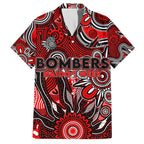Personalised Bombers NAIDOC Week 2024 Family Matching Off The Shoulder Long Sleeve Dress and Hawaiian Shirt Aussie Aboriginal Art