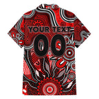 Personalised Bombers NAIDOC Week 2024 Family Matching Off The Shoulder Long Sleeve Dress and Hawaiian Shirt Aussie Aboriginal Art