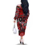 Personalised Bombers NAIDOC Week 2024 Family Matching Off The Shoulder Long Sleeve Dress and Hawaiian Shirt Aussie Aboriginal Art