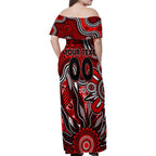 Personalised Bombers NAIDOC Week 2024 Family Matching Off Shoulder Maxi Dress and Hawaiian Shirt Aussie Aboriginal Art