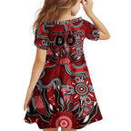 Personalised Bombers NAIDOC Week 2024 Family Matching Short Sleeve Bodycon Dress and Hawaiian Shirt Aussie Aboriginal Art