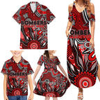 Personalised Bombers NAIDOC Week 2024 Family Matching Summer Maxi Dress and Hawaiian Shirt Aussie Aboriginal Art