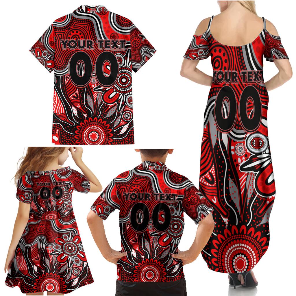 Personalised Bombers NAIDOC Week 2024 Family Matching Summer Maxi Dress and Hawaiian Shirt Aussie Aboriginal Art