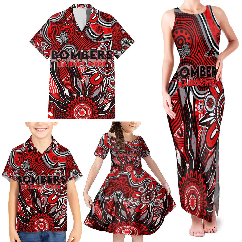 Personalised Bombers NAIDOC Week 2024 Family Matching Tank Maxi Dress and Hawaiian Shirt Aussie Aboriginal Art
