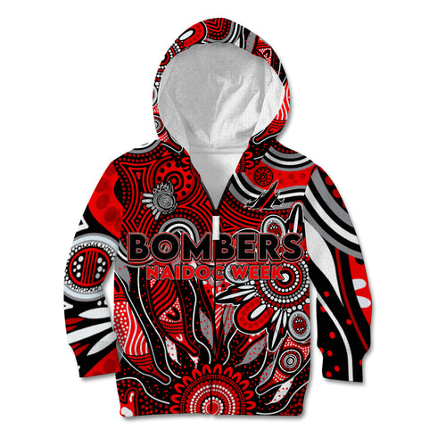 Personalised Bombers NAIDOC Week 2024 Kid Hoodie Aussie Aboriginal Art