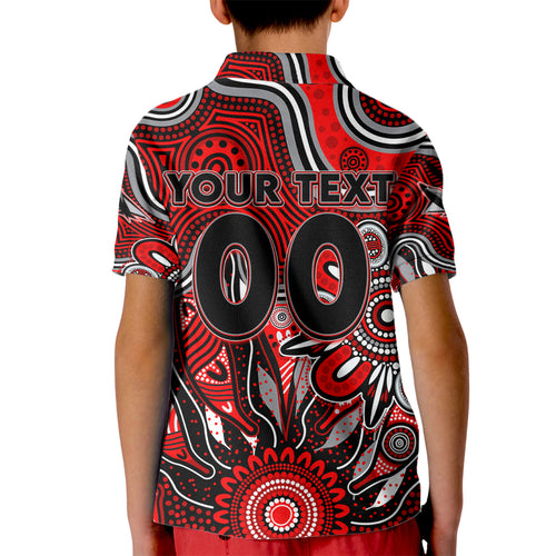 Personalised Bombers NAIDOC Week 2024 Kid Polo Shirt Aussie Aboriginal Art