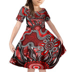 Personalised Bombers NAIDOC Week 2024 Kid Short Sleeve Dress Aussie Aboriginal Art