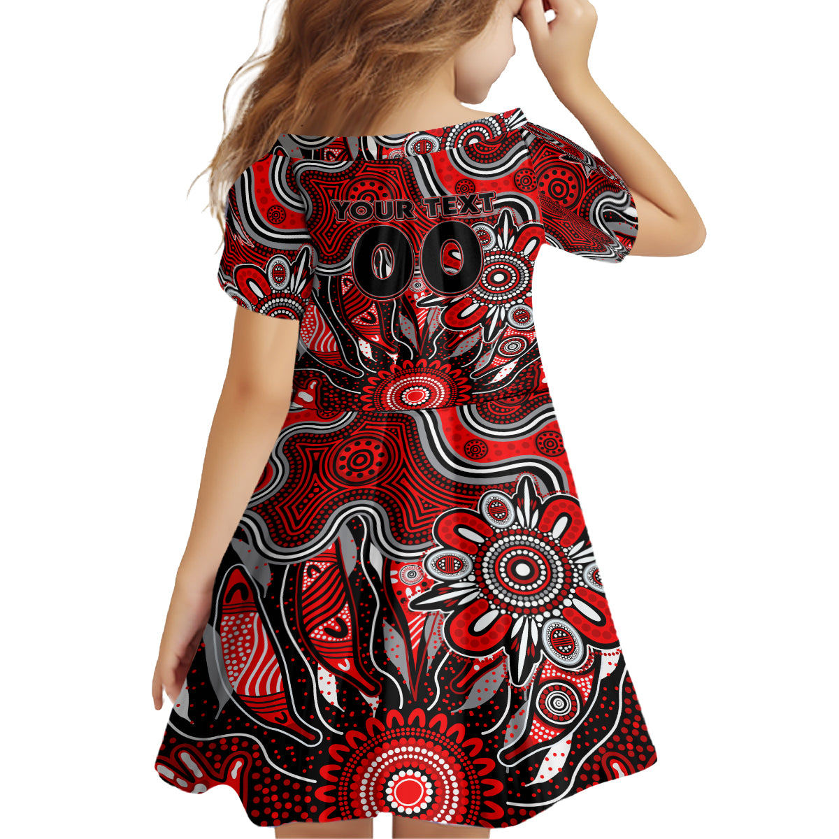Personalised Bombers NAIDOC Week 2024 Kid Short Sleeve Dress Aussie Aboriginal Art