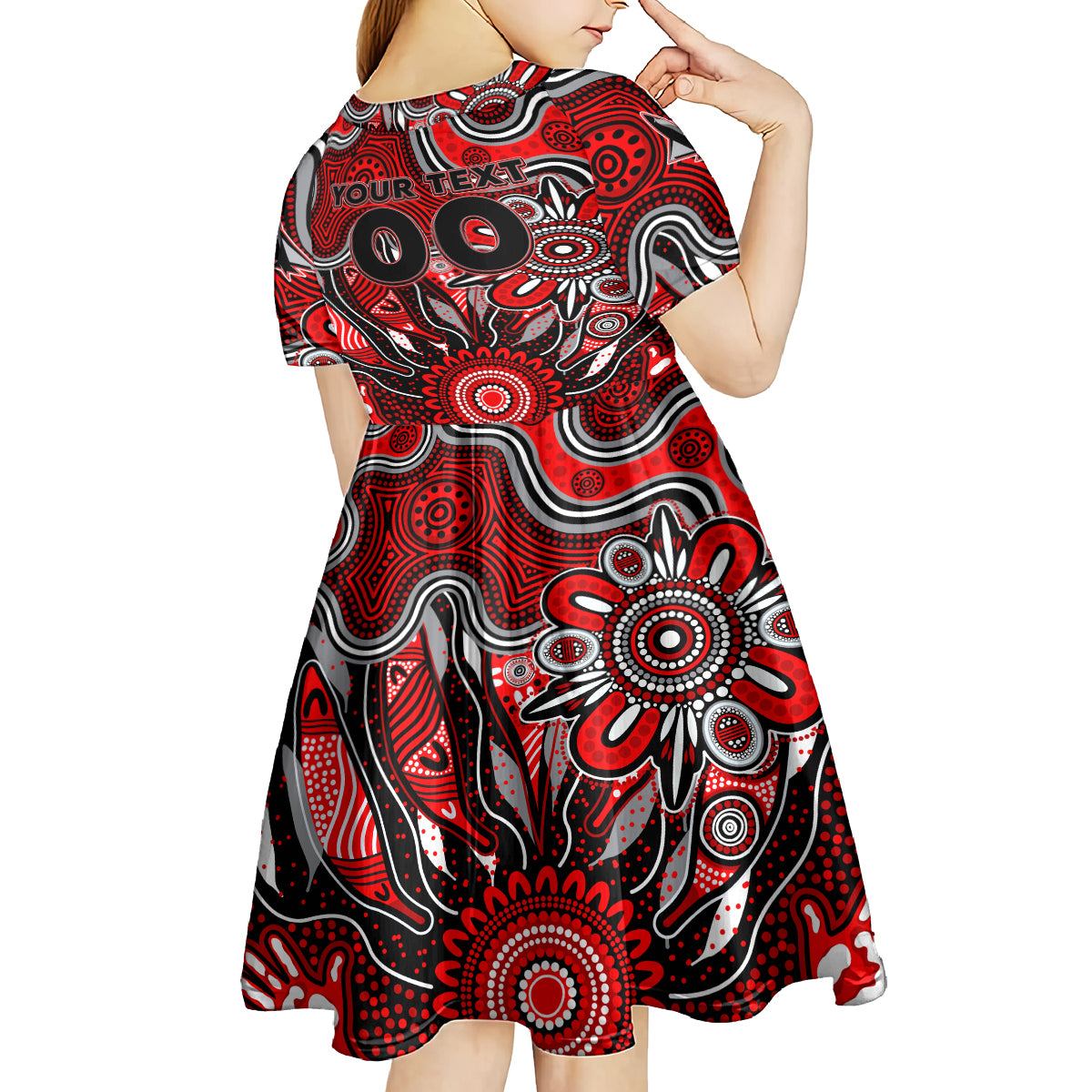 Personalised Bombers NAIDOC Week 2024 Kid Short Sleeve Dress Aussie Aboriginal Art