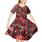 Personalised Bombers NAIDOC Week 2024 Kid Short Sleeve Dress Aussie Aboriginal Art