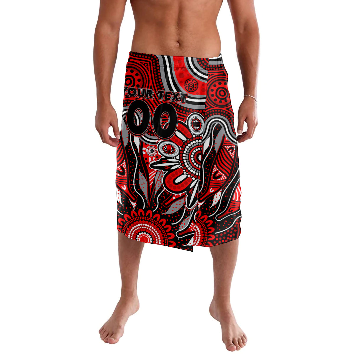 Personalised Bombers NAIDOC Week 2024 Lavalava Aussie Aboriginal Art