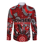 Personalised Bombers NAIDOC Week 2024 Long Sleeve Button Shirt Aussie Aboriginal Art