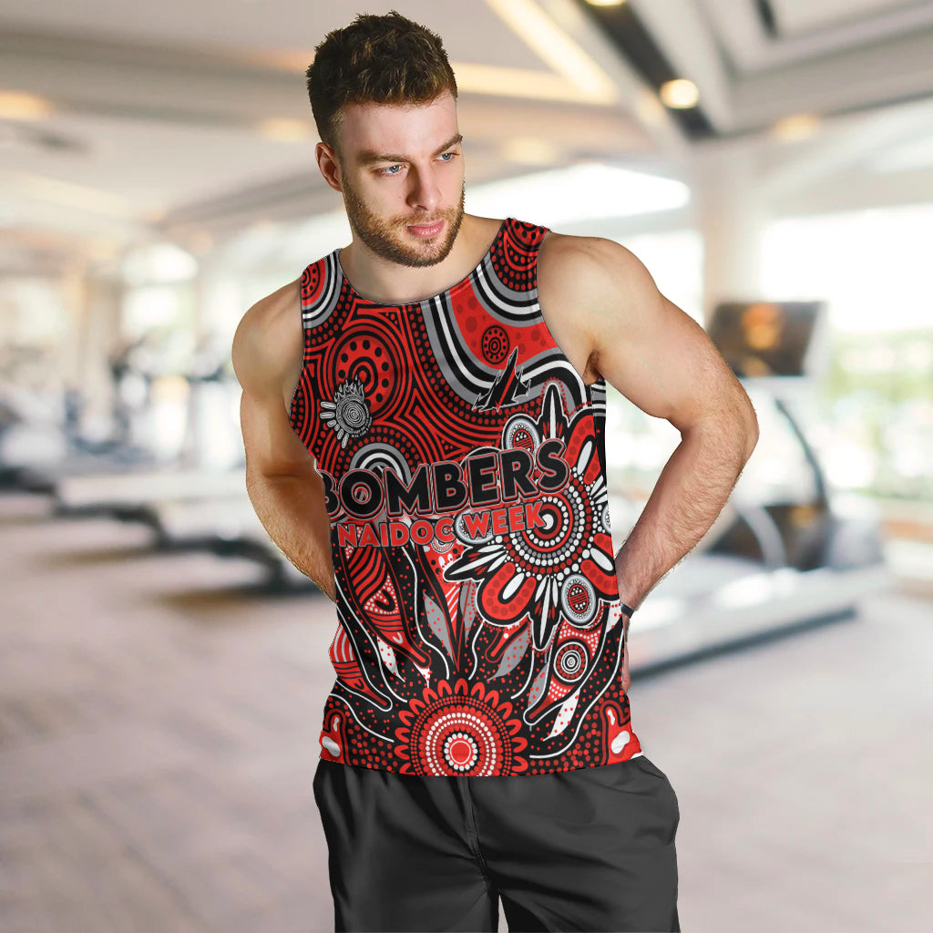Personalised Bombers NAIDOC Week 2024 Men Tank Top Aussie Aboriginal Art