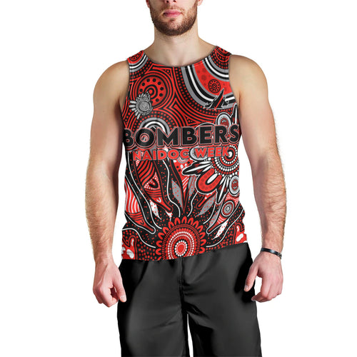 Personalised Bombers NAIDOC Week 2024 Men Tank Top Aussie Aboriginal Art