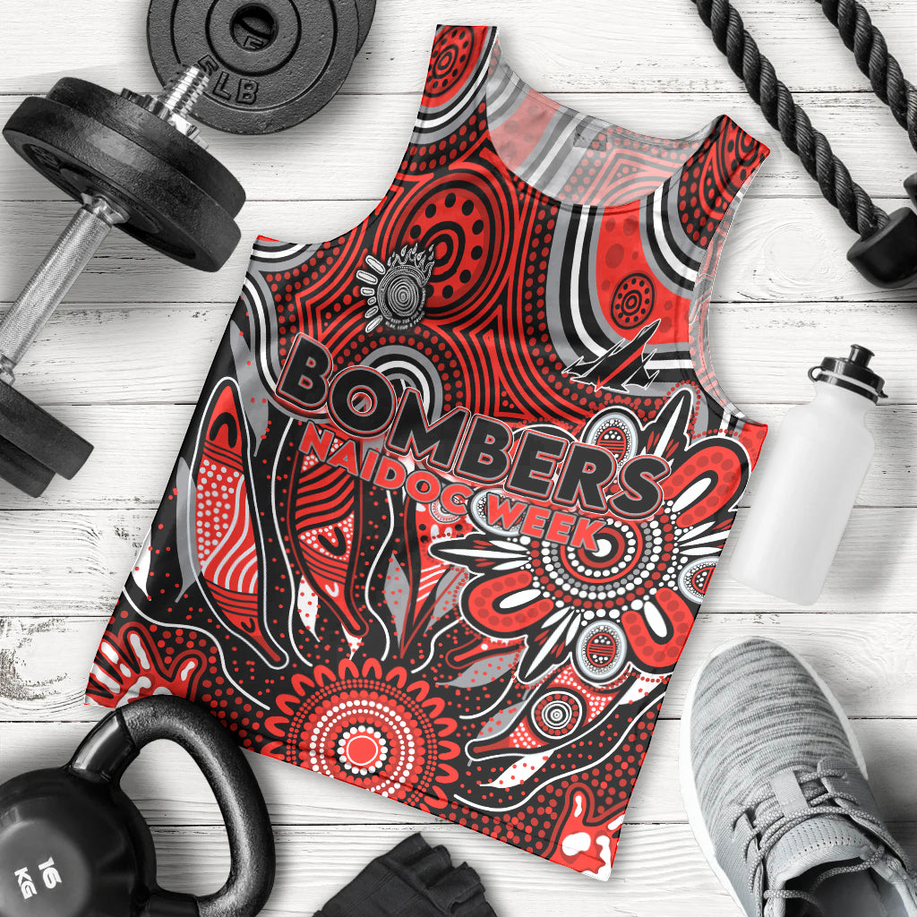 Personalised Bombers NAIDOC Week 2024 Men Tank Top Aussie Aboriginal Art