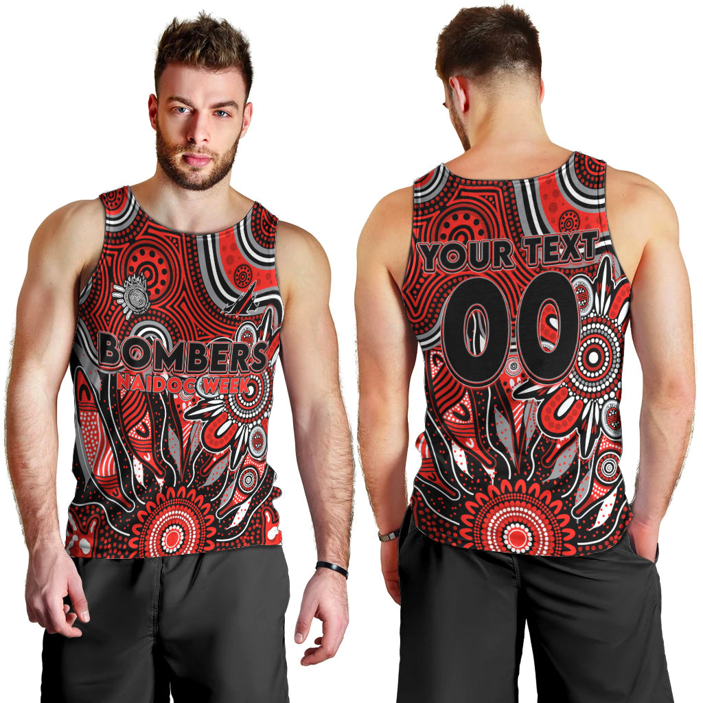 Personalised Bombers NAIDOC Week 2024 Men Tank Top Aussie Aboriginal Art