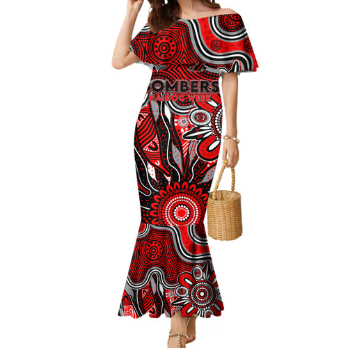 Personalised Bombers NAIDOC Week 2024 Mermaid Dress Aussie Aboriginal Art