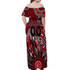 Personalised Bombers NAIDOC Week 2024 Off Shoulder Maxi Dress Aussie Aboriginal Art