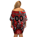 Personalised Bombers NAIDOC Week 2024 Off Shoulder Short Dress Aussie Aboriginal Art
