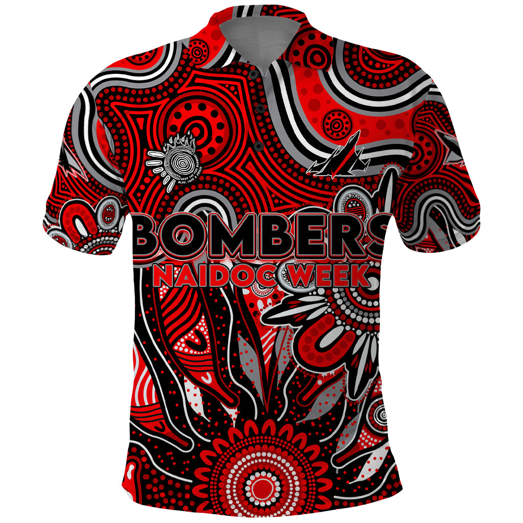 Personalised Bombers NAIDOC Week 2024 Polo Shirt Aussie Aboriginal Art