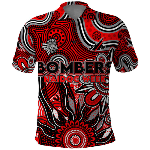 Personalised Bombers NAIDOC Week 2024 Polo Shirt Aussie Aboriginal Art