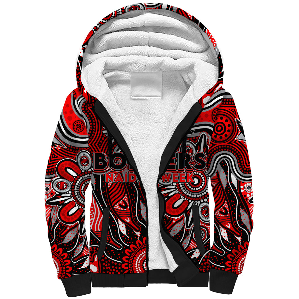 Personalised Bombers NAIDOC Week 2024 Sherpa Hoodie Aussie Aboriginal Art