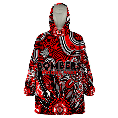 Personalised Bombers NAIDOC Week 2024 Wearable Blanket Hoodie Aussie Aboriginal Art
