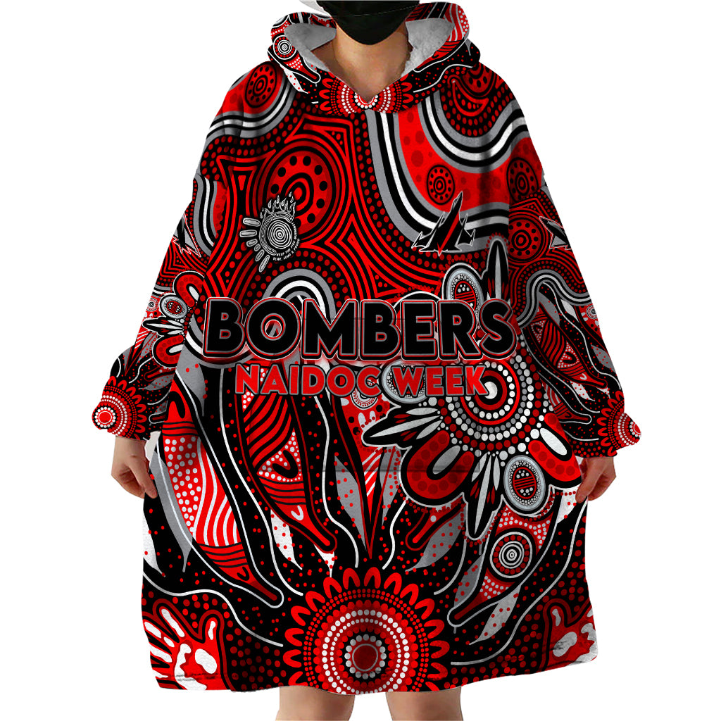 Personalised Bombers NAIDOC Week 2024 Wearable Blanket Hoodie Aussie Aboriginal Art