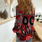 Personalised Bombers NAIDOC Week 2024 Women Casual Shirt Aussie Aboriginal Art