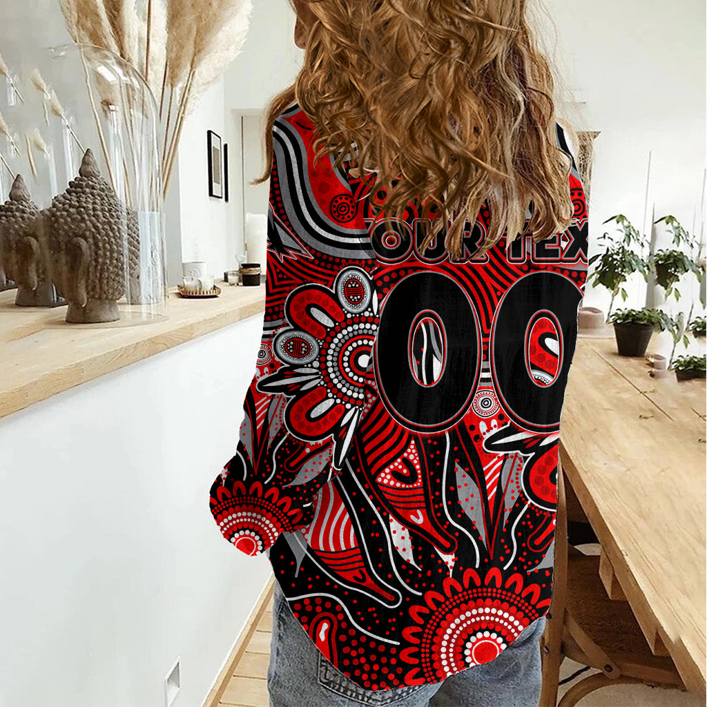 Personalised Bombers NAIDOC Week 2024 Women Casual Shirt Aussie Aboriginal Art