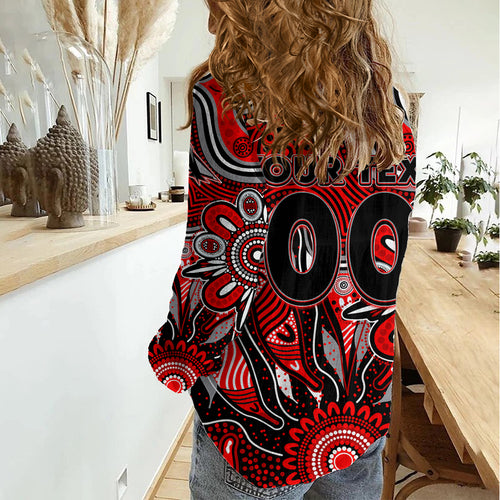 Personalised Bombers NAIDOC Week 2024 Women Casual Shirt Aussie Aboriginal Art