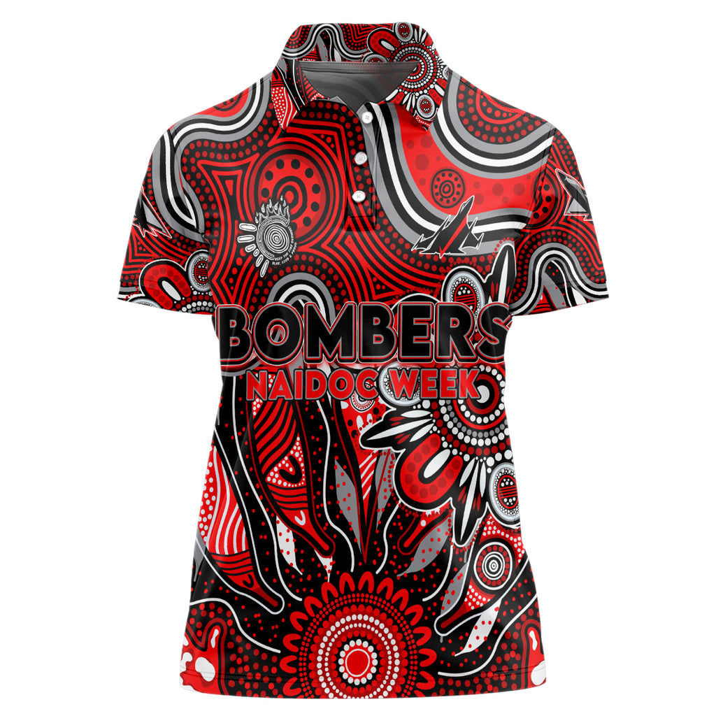 Personalised Bombers NAIDOC Week 2024 Women Polo Shirt Aussie Aboriginal Art