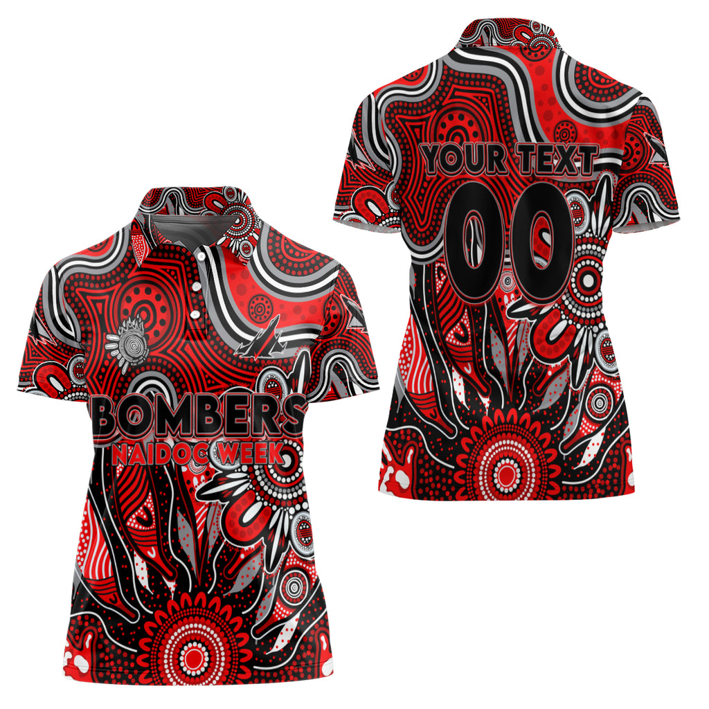 Personalised Bombers NAIDOC Week 2024 Women Polo Shirt Aussie Aboriginal Art