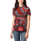 Personalised Bombers NAIDOC Week 2024 Women Polo Shirt Aussie Aboriginal Art