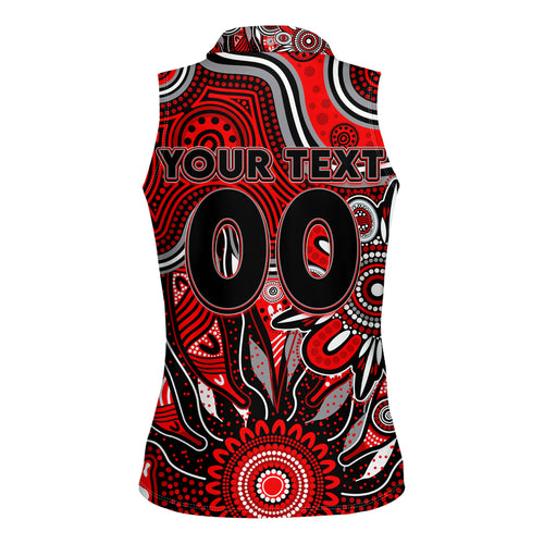 Personalised Bombers NAIDOC Week 2024 Women Sleeveless Polo Shirt Aussie Aboriginal Art