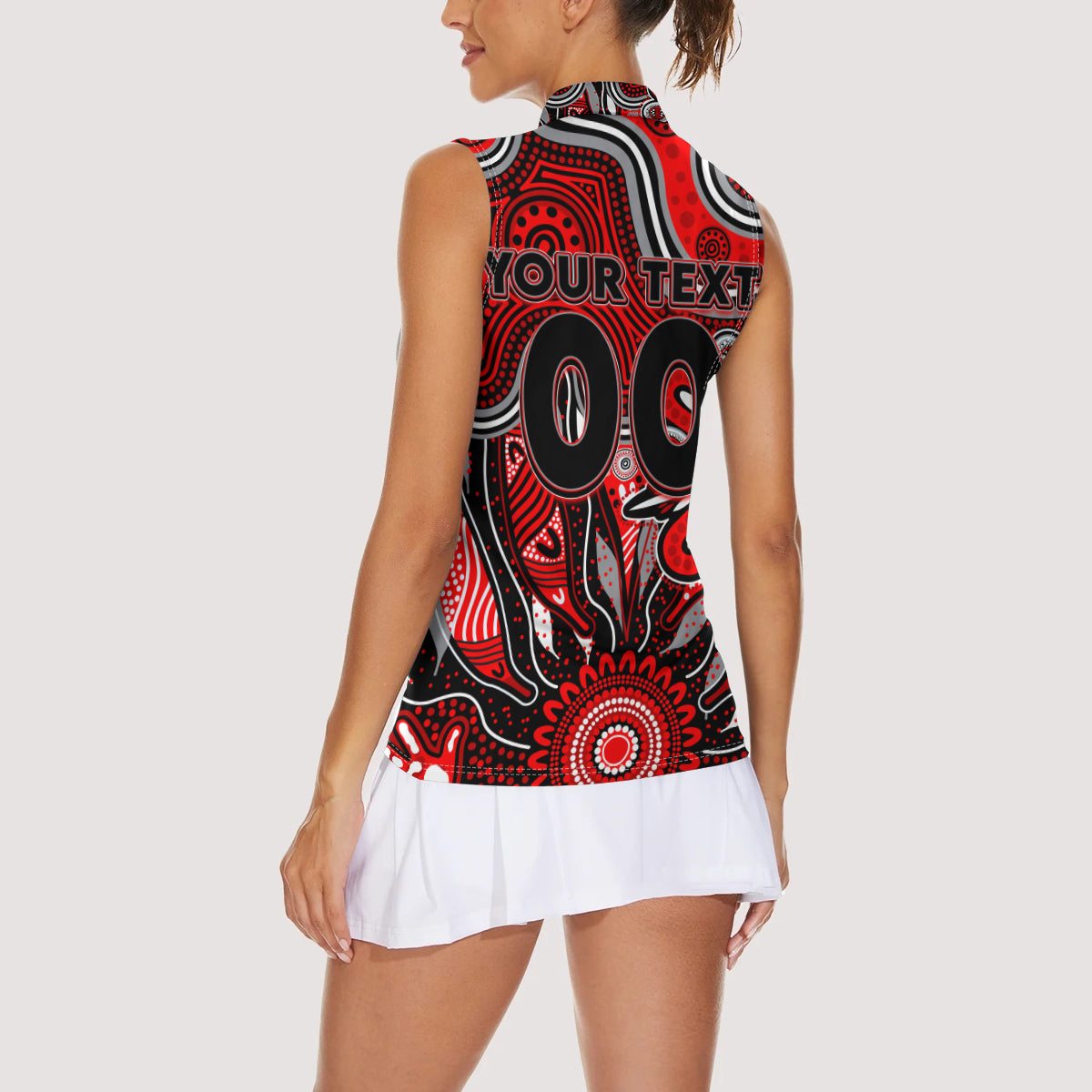 Personalised Bombers NAIDOC Week 2024 Women Sleeveless Polo Shirt Aussie Aboriginal Art