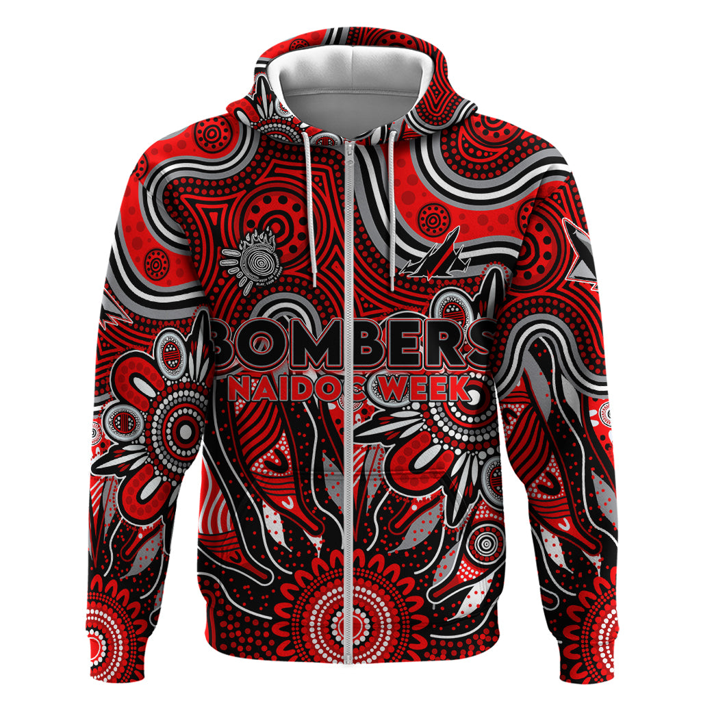 Personalised Bombers NAIDOC Week 2024 Zip Hoodie Aussie Aboriginal Art
