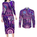Personalised Freo NAIDOC Week 2024 Couples Matching Long Sleeve Bodycon Dress and Long Sleeve Button Shirt Aussie Aboriginal Art