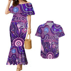 Personalised Freo NAIDOC Week 2024 Couples Matching Mermaid Dress and Hawaiian Shirt Aussie Aboriginal Art