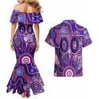 Personalised Freo NAIDOC Week 2024 Couples Matching Mermaid Dress and Hawaiian Shirt Aussie Aboriginal Art