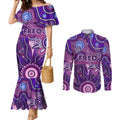 Personalised Freo NAIDOC Week 2024 Couples Matching Mermaid Dress and Long Sleeve Button Shirt Aussie Aboriginal Art