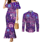 Personalised Freo NAIDOC Week 2024 Couples Matching Mermaid Dress and Long Sleeve Button Shirt Aussie Aboriginal Art
