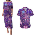 Personalised Freo NAIDOC Week 2024 Couples Matching Puletasi and Hawaiian Shirt Aussie Aboriginal Art