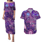 Personalised Freo NAIDOC Week 2024 Couples Matching Puletasi and Hawaiian Shirt Aussie Aboriginal Art