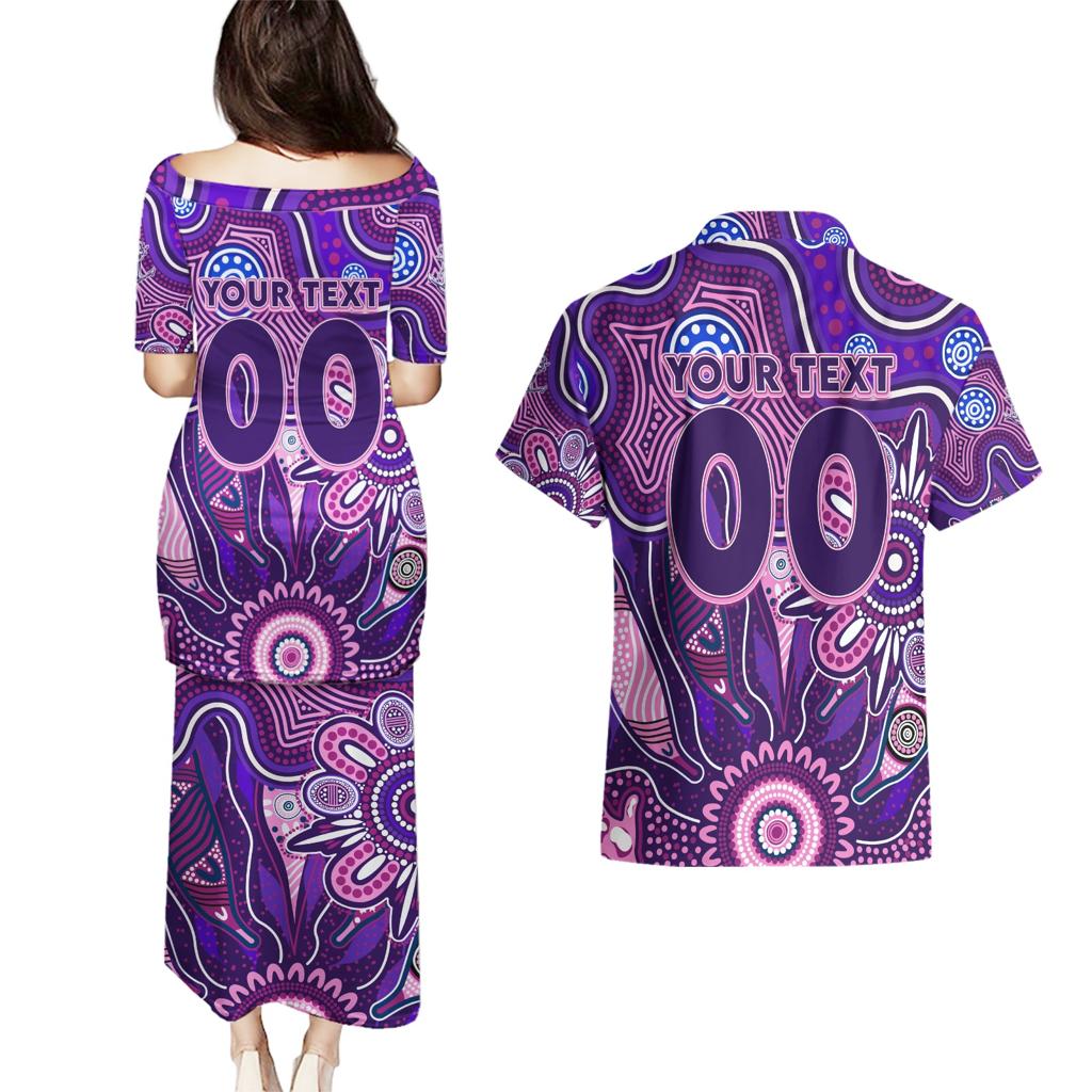 Personalised Freo NAIDOC Week 2024 Couples Matching Puletasi and Hawaiian Shirt Aussie Aboriginal Art