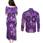Personalised Freo NAIDOC Week 2024 Couples Matching Puletasi and Long Sleeve Button Shirt Aussie Aboriginal Art