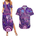 Personalised Freo NAIDOC Week 2024 Couples Matching Summer Maxi Dress and Hawaiian Shirt Aussie Aboriginal Art
